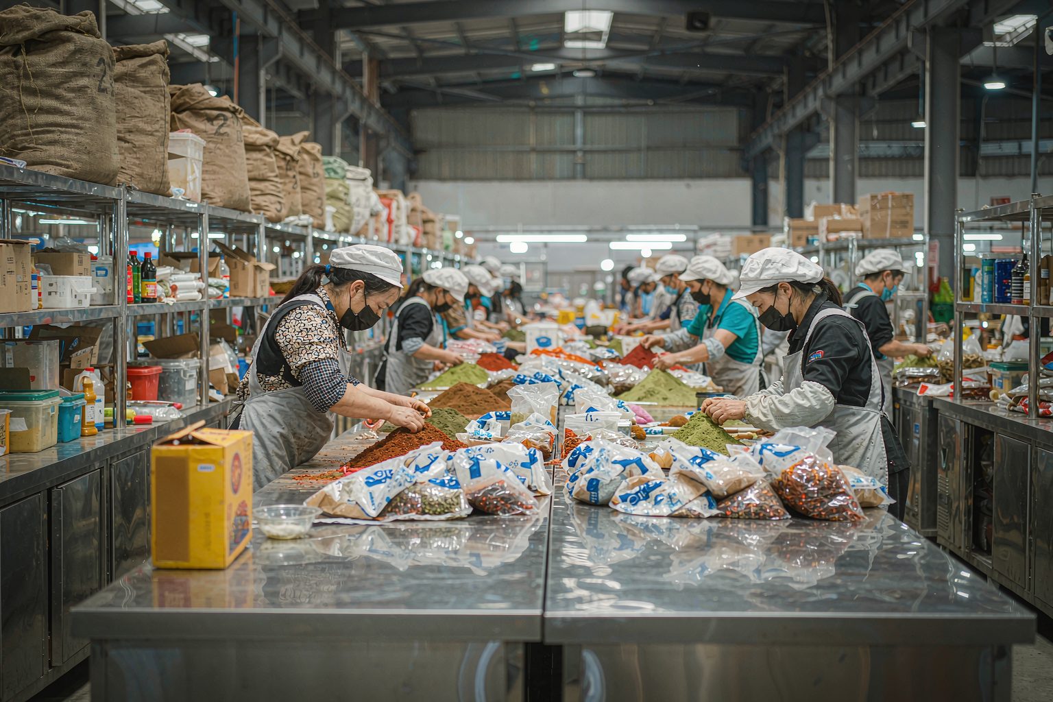 杨安镇现代化调味品加工车间